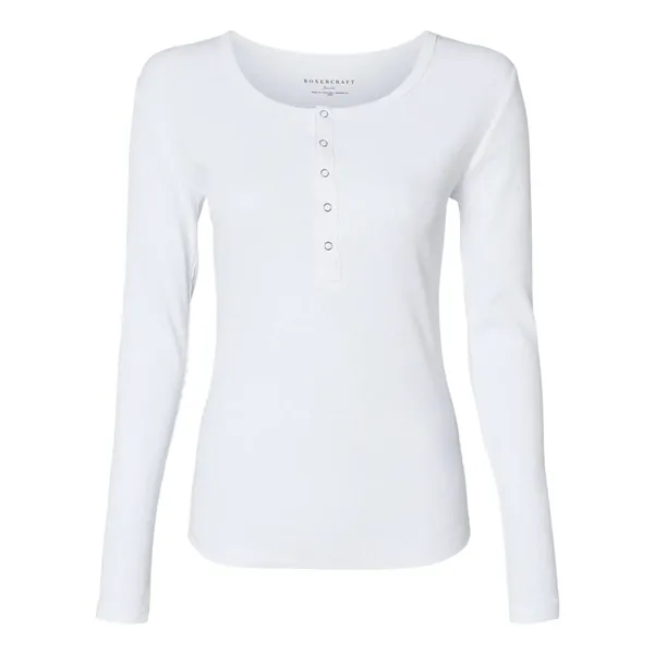 Boxercraft Women's Harper Long Sleeve Henley... from ASI 84358 S&S Activewear