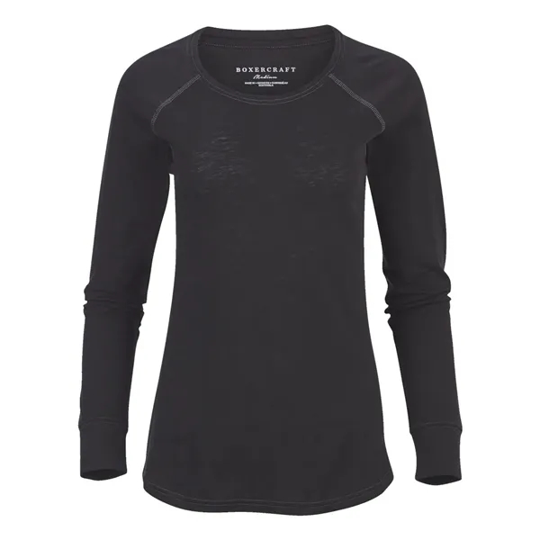 Boxercraft Women's Solid Preppy Patch Long Sleeve T-Shirt... from ASI 84358 S&S Activewear