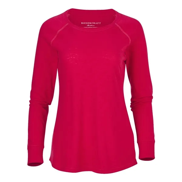 Boxercraft Women's Solid Preppy Patch Long Sleeve T-Shirt... from ASI 84358 S&S Activewear