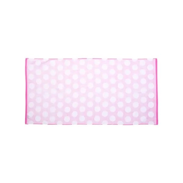 Cotton polka dot velour beach towel, 30" x 60". Blank.... from ASI 84358 S&S Activewear