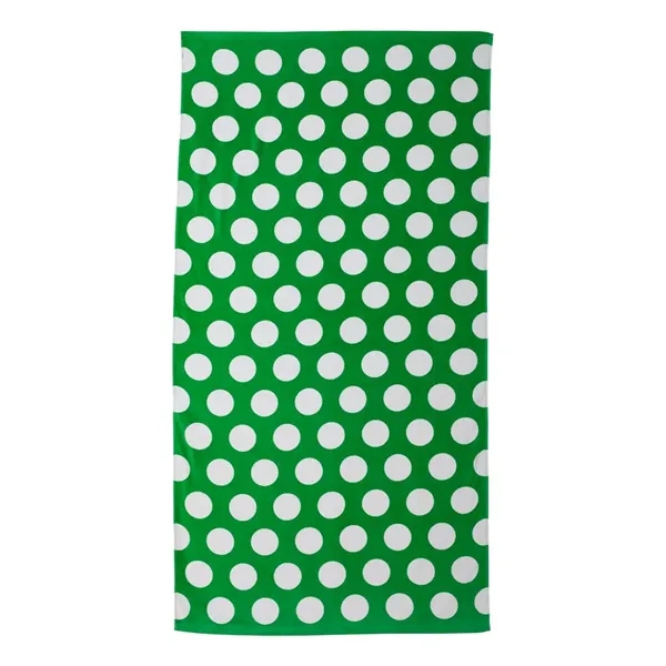 Cotton polka dot velour beach towel, 30" x 60". Blank.... from ASI 84358 S&S Activewear