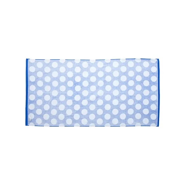 Cotton polka dot velour beach towel, 30" x 60". Blank.... from ASI 84358 S&S Activewear