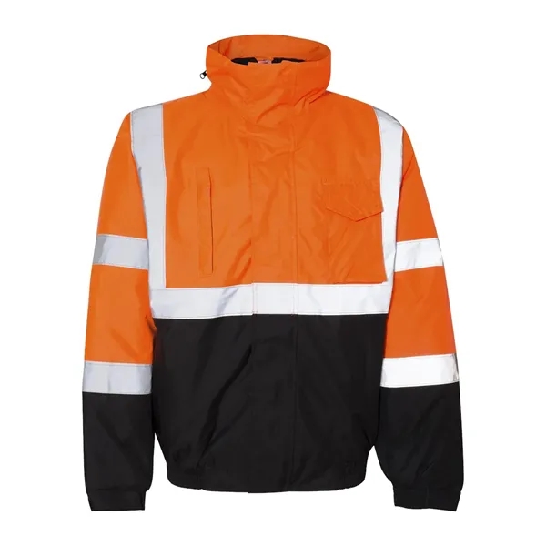 Bomber jacket with 2" wide reflective materials for visibility in dark... from ASI 84358 S&S Activewear