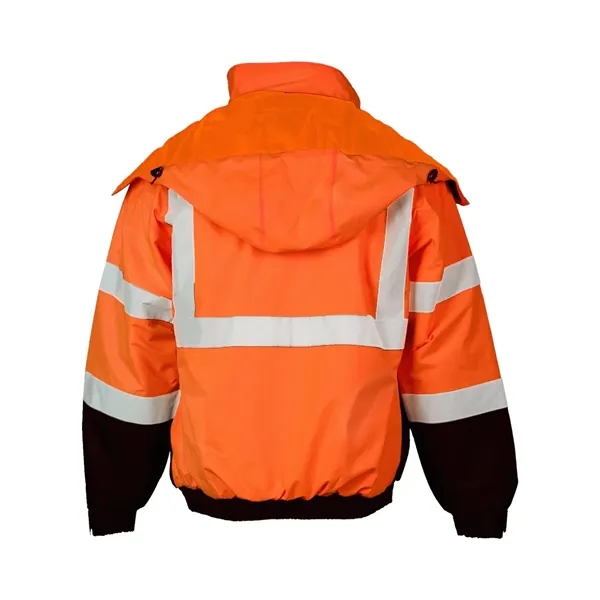 Bomber jacket with 2" wide reflective materials for visibility in dark... from ASI 84358 S&S Activewear