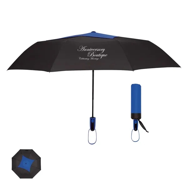 44" automatic opening, telescopic folding umbrella with vented windproof canopy and... from ASI 61125 Hit Promotional Products / Hit®