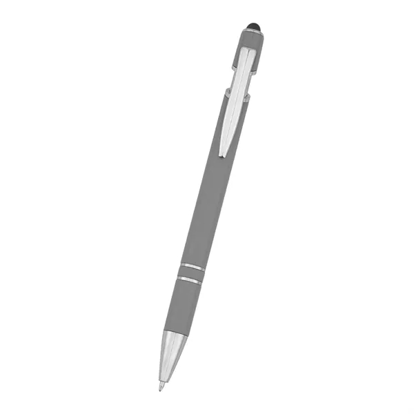 Roslin pen measuring 5 1/2" with a plunger-action mechanism and stylus... from ASI 61125 Hit Promotional Products / Hit®