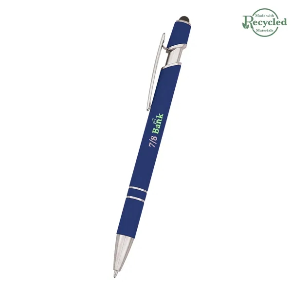 Roslin pen measuring 5 1/2" with a plunger-action mechanism and stylus... from ASI 61125 Hit Promotional Products / Hit®