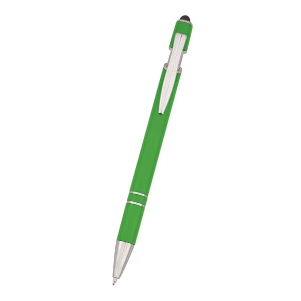 Roslin pen measuring 5 1/2" with a plunger-action mechanism and stylus... from ASI 61125 Hit Promotional Products / Hit®