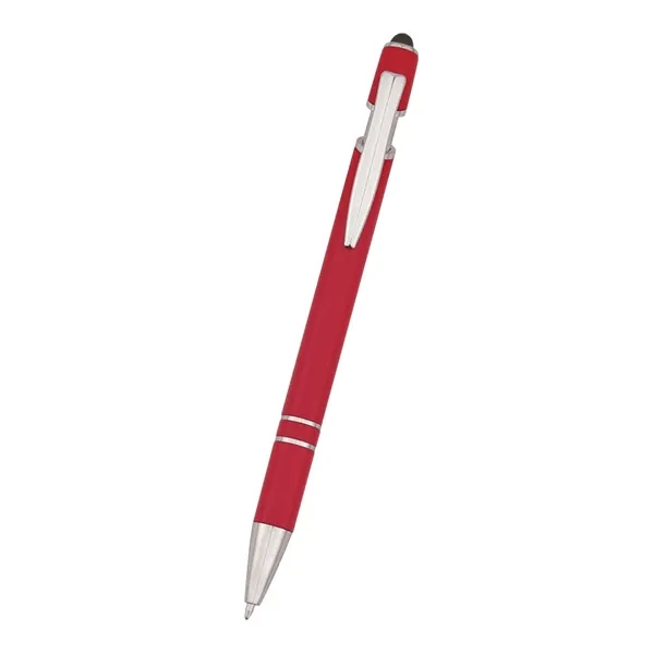 Roslin pen measuring 5 1/2" with a plunger-action mechanism and stylus... from ASI 61125 Hit Promotional Products / Hit®
