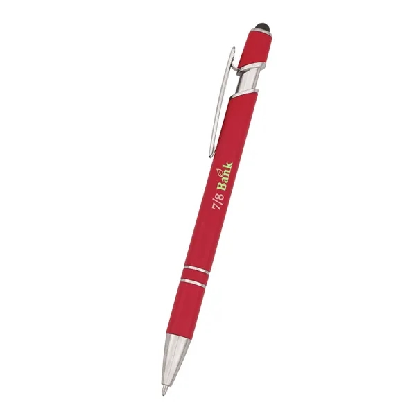 Roslin pen measuring 5 1/2" with a plunger-action mechanism and stylus... from ASI 61125 Hit Promotional Products / Hit®