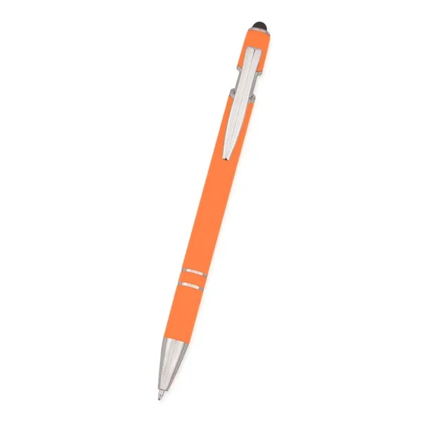 Roslin pen measuring 5 1/2" with a plunger-action mechanism and stylus... from ASI 61125 Hit Promotional Products / Hit®