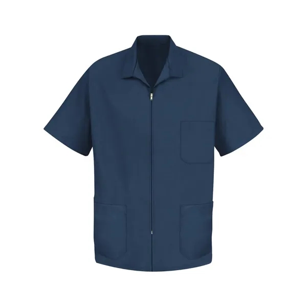 Zip-front smock made of polyester/cotton poplin available in navy or white... from ASI 84358 S&S Activewear