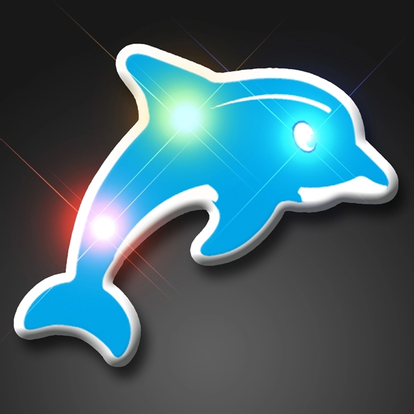 Blank or imprinted. LED light up dolphin flashing pin.... from ASI 34194 ALightPromos / Alight Promotional Products