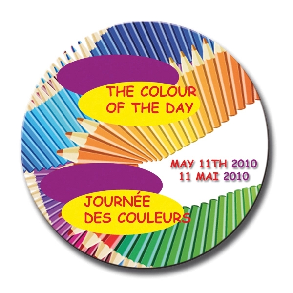 Round Magnet, 0.035" thick, glossy lamination and die cut.... from ASI 71475 Minimedia Intl Inc / Mini Media