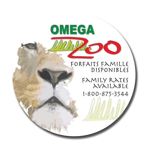 Round Magnet, 0.035" thick, glossy lamination and die cut.... from ASI 71475 Minimedia Intl Inc / Mini Media