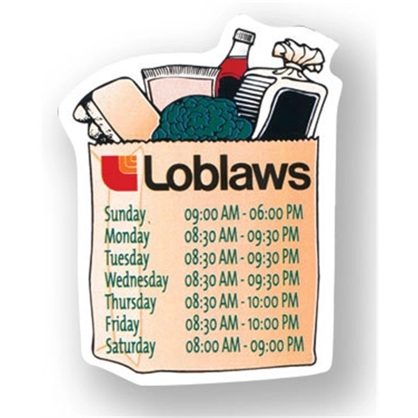 Shaped magnet with 0.020" thick surface, glossy lamination, and die cutting.... from ASI 71475 Minimedia Intl Inc / Mini Media