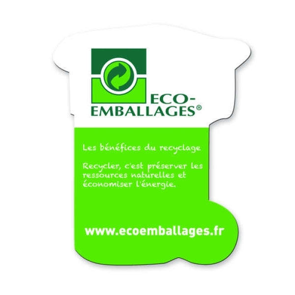 Shaped magnet with 0.020" thick surface, glossy lamination, and die cutting.... from ASI 71475 Minimedia Intl Inc / Mini Media