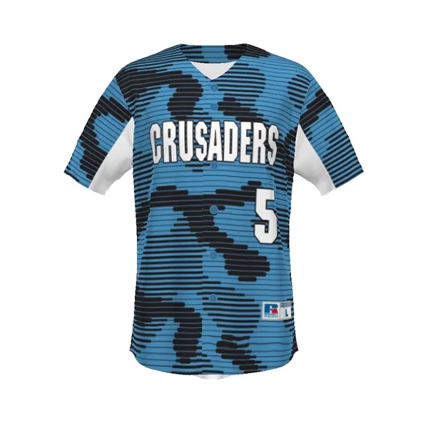 Youth Sublimated Full-Button Baseball Jersey. 92% polyester/8% spandex.... from ASI 37461 Augusta Sportswear