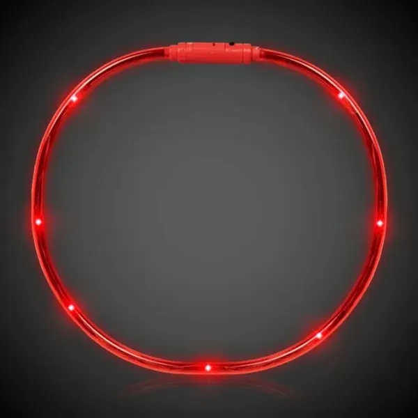 Made with red plastic each led necklace features red LED fiber... from ASI 42016 Brighter Promotions Inc