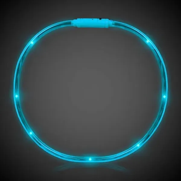 Made with blue plastic each led necklace features blue LED fiber... from ASI 42016 Brighter Promotions Inc