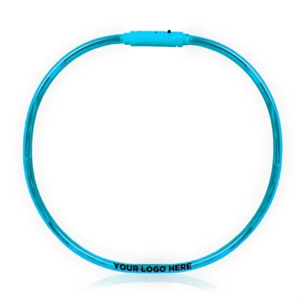 Made with blue plastic each led necklace features blue LED fiber... from ASI 42016 Brighter Promotions Inc