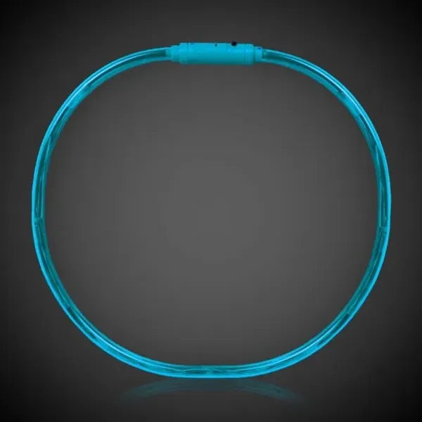 Made with blue plastic each led necklace features blue LED fiber... from ASI 42016 Brighter Promotions Inc