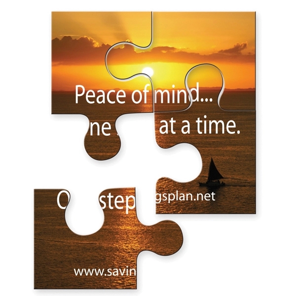 Magnetic puzzle, 4" x 4", with 4 pieces, 0.025" thick magnetic... from ASI 71475 Minimedia Intl Inc