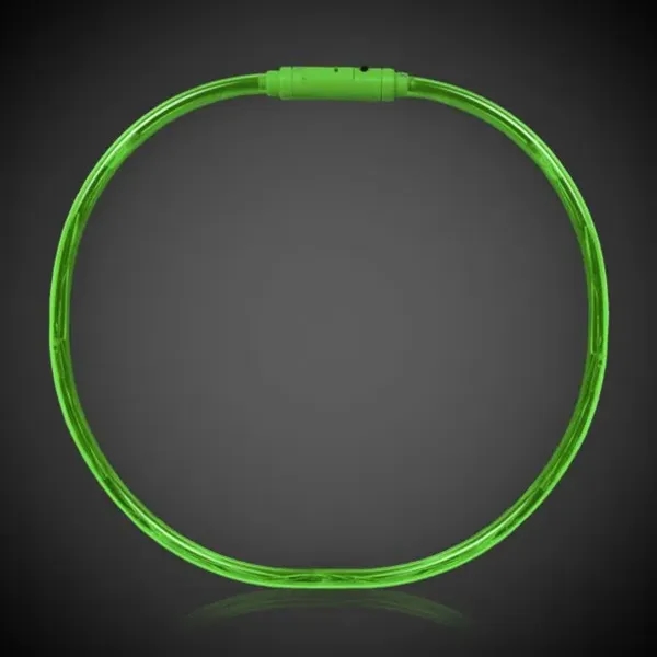 Made with green plastic each led necklace features green LED fiber... from ASI 42016 Brighter Promotions Inc