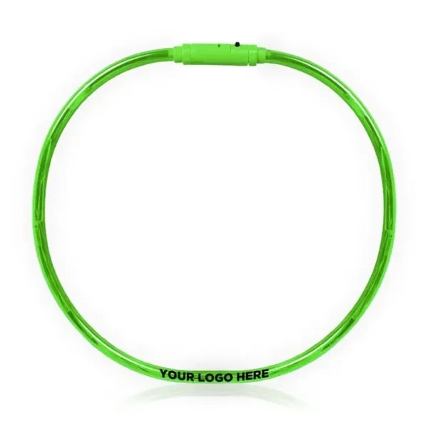 Made with green plastic each led necklace features green LED fiber... from ASI 42016 Brighter Promotions Inc