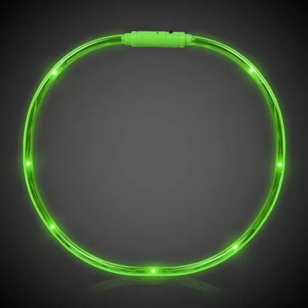 Made with green plastic each led necklace features green LED fiber... from ASI 42016 Brighter Promotions Inc