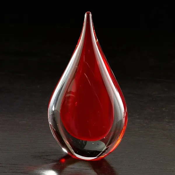 Raindrop inspired art glass award with clear base.... from ASI 68507 The Magnet Group / Benchmark Crystal & Clocks
