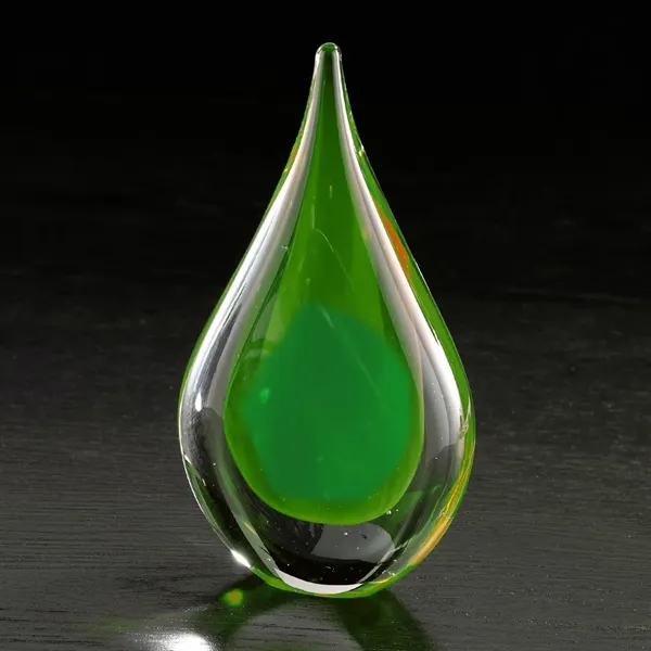 Raindrop inspired art glass award with clear base.... from ASI 68507 The Magnet Group / Benchmark Crystal & Clocks