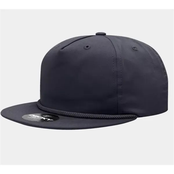5-panel soft-structured rope cap with flat bill, braid detail, and snapback... from ASI 72657 Active Life Promo