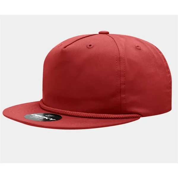 5-panel soft-structured rope cap with flat bill, braid detail, and snapback... from ASI 72657 Active Life Promo