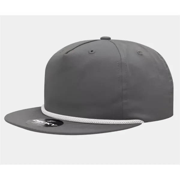 5-panel soft-structured rope cap with flat bill, braid detail, and snapback... from ASI 72657 Active Life Promo