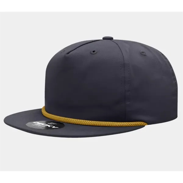5-panel soft-structured rope cap with flat bill, braid detail, and snapback... from ASI 72657 Active Life Promo