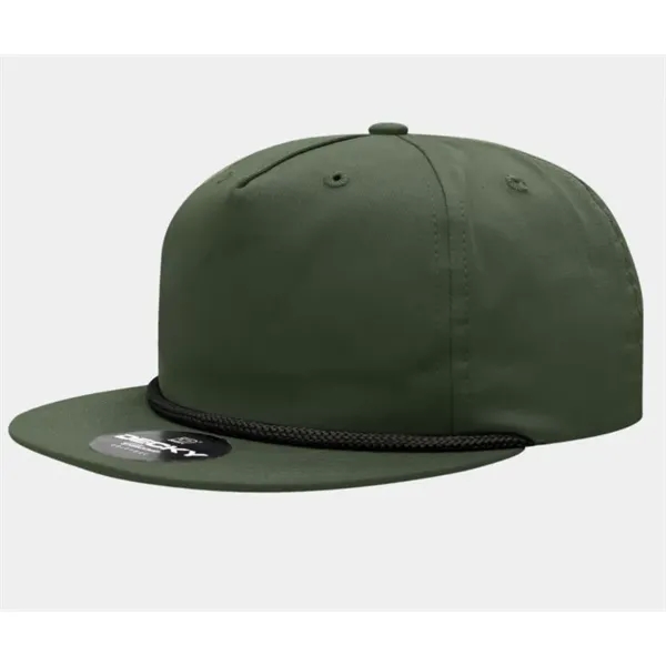 5-panel soft-structured rope cap with flat bill, braid detail, and snapback... from ASI 72657 Active Life Promo
