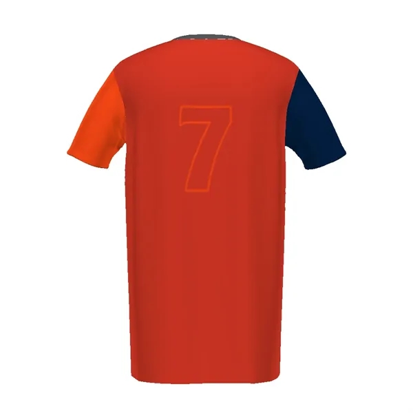 Youth v-neck baseball jersey. 5.2 ounce, lightweight 96% polyester/4% spandex single-ply... from ASI 37461 Augusta Sportswear / Holloway Sportswear