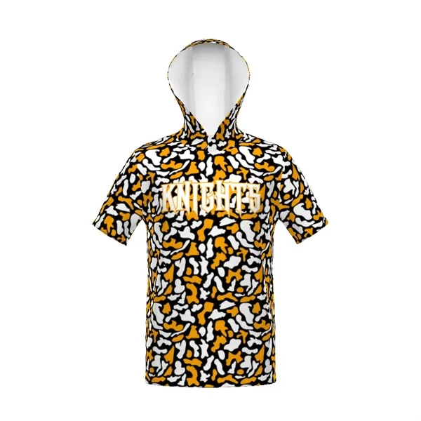 Youth Cotton-Touch™ Short Sleeve Hoodie. 5.6 ounce 95% polyester/5% spandex wicking... from ASI 37461 Augusta Sportswear / Holloway Sportswear