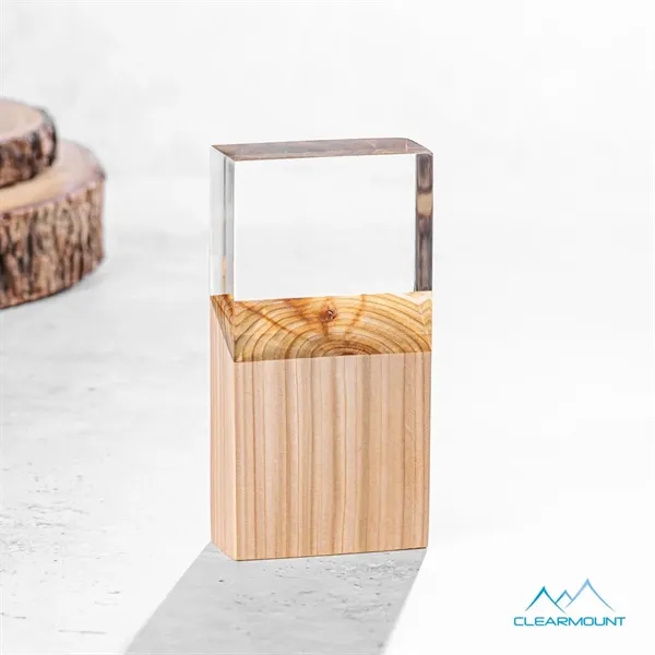 The Plante Award features a wooden column block with an acrylic... from ASI 84592 St Regis Group / Clearmount