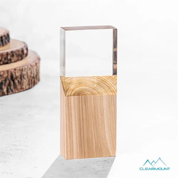 The Plante Award features a wooden column block with an acrylic... from ASI 84592 St Regis Group / Clearmount