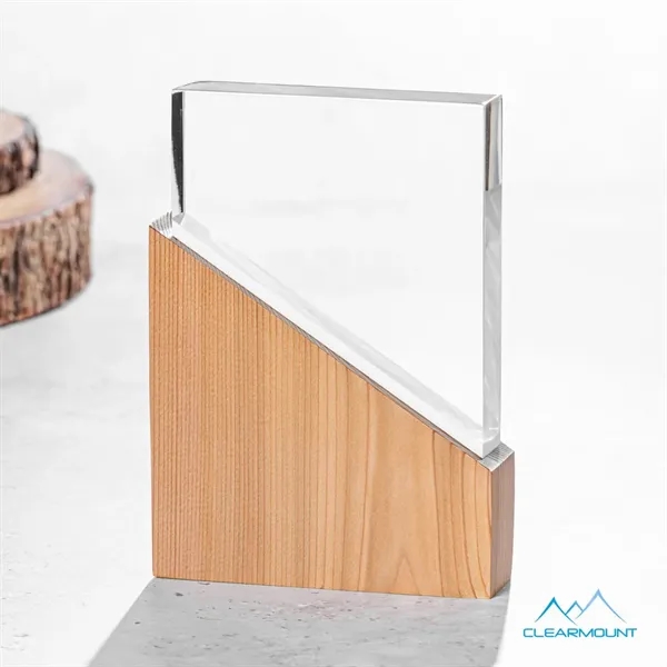 The Rocheux Award is crafted from a slanted piece of wood... from ASI 84592 St Regis Group / Clearmount