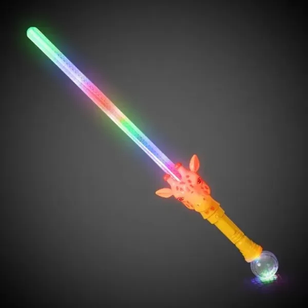 28" long plastic LED light up toy sword with giraffe head... from ASI 42016 Brighter Promotions Inc