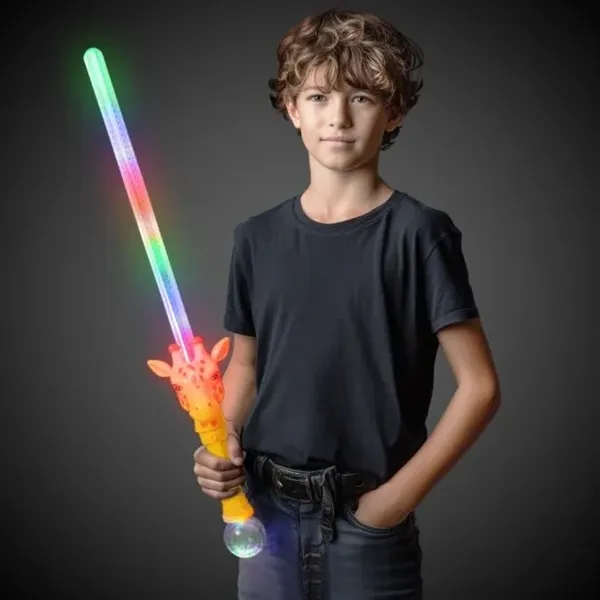 28" long plastic LED light up toy sword with giraffe head... from ASI 42016 Brighter Promotions Inc