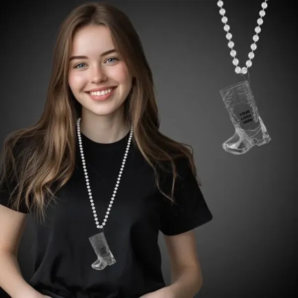 1 oz. clear cowboy boot shaped shot glass medallion.... from ASI 42016 Brighter Promotions Inc / Chemical Light™