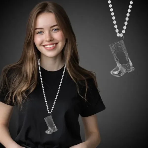 1 oz. clear cowboy boot shaped shot glass medallion.... from ASI 42016 Brighter Promotions Inc / Chemical Light™