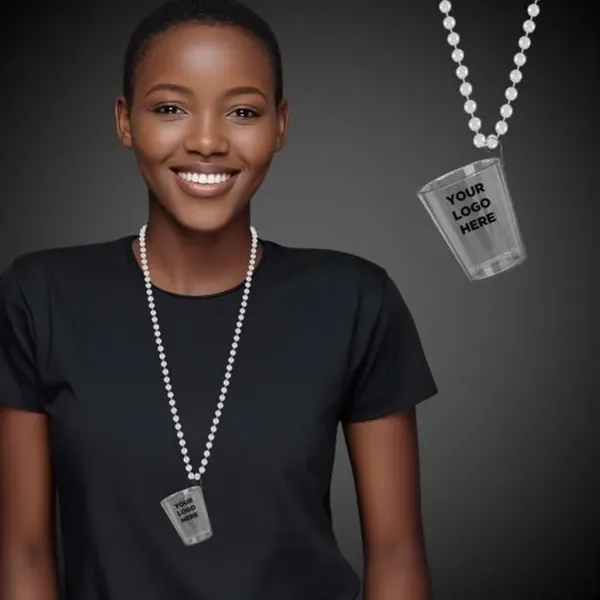 Clear plastic 2 ounce shot glass on J-hook for hanging from... from ASI 42016 Brighter Promotions Inc