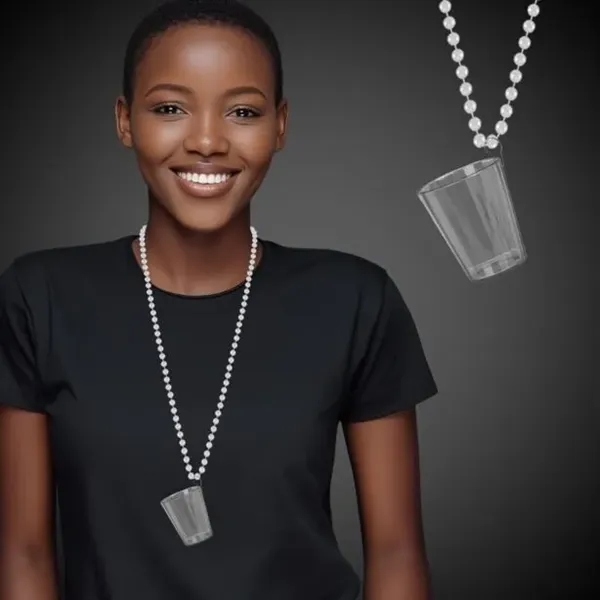 Clear plastic 2 ounce shot glass on J-hook for hanging from... from ASI 42016 Brighter Promotions Inc