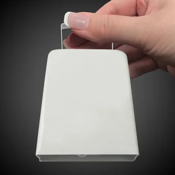 4 1/2" large white metal cowbell.... from ASI 42016 Brighter Promotions Inc