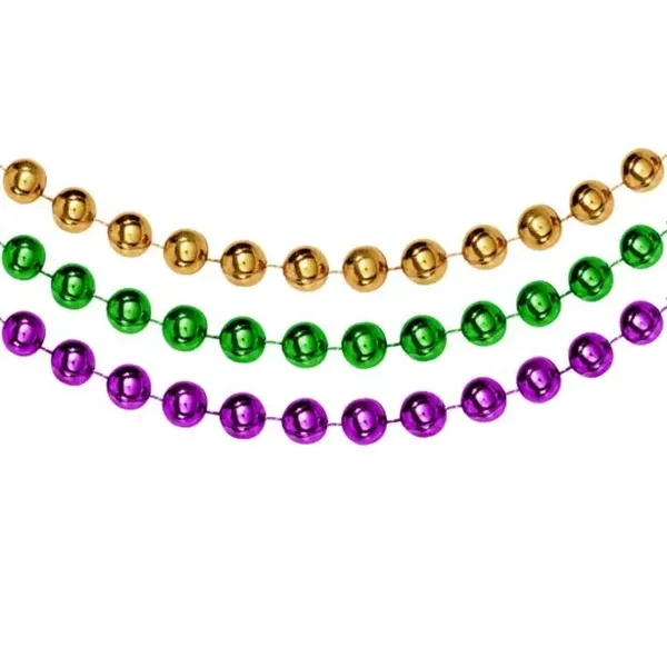 33" Mardi Gras beaded necklace, offered in assorted colors.... from ASI 42016 Brighter Promotions Inc / Chemical Light™
